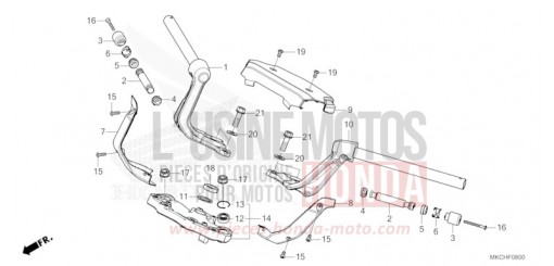 TUYAU DE GUIDON/PONT SUPERIEUR GL1800M de 2021